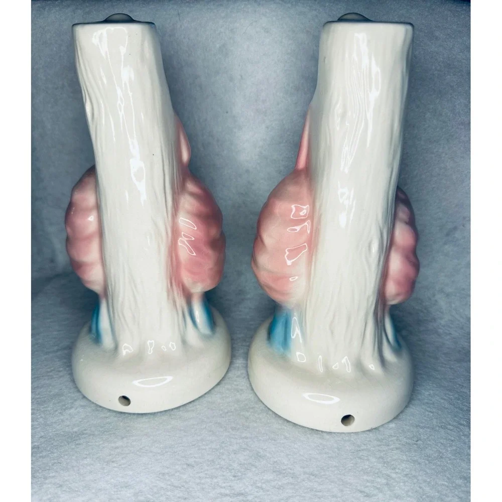 Vintage Lady‎ Figurine Vase Pair Pink Blue Floral Accent Decor lamp bases